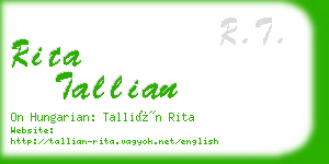 rita tallian business card